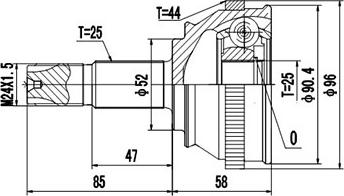 Dynamatrix DCV802006 - Jeu de joints, arbre de transmission cwaw.fr