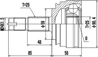 Dynamatrix DCV802008 - Jeu de joints, arbre de transmission cwaw.fr