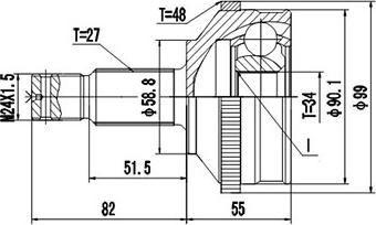 Dynamatrix DCV810059 - Jeu de joints, arbre de transmission cwaw.fr