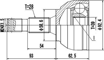 Dynamatrix DCV810098 - Jeu de joints, arbre de transmission cwaw.fr