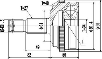 Dynamatrix DCV810018 - Jeu de joints, arbre de transmission cwaw.fr