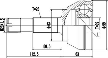 Dynamatrix DCV810012 - Jeu de joints, arbre de transmission cwaw.fr