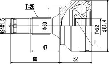 Dynamatrix DCV810025 - Jeu de joints, arbre de transmission cwaw.fr