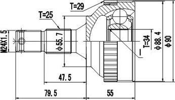 Dynamatrix DCV845001 - Jeu de joints, arbre de transmission cwaw.fr