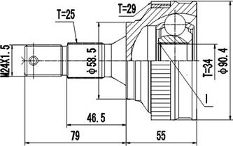 Dynamatrix DCV810076 - Jeu de joints, arbre de transmission cwaw.fr