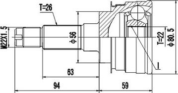 Dynamatrix DCV818034 - Jeu de joints, arbre de transmission cwaw.fr