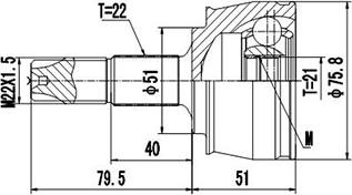 Dynamatrix DCV817052 - Jeu de joints, arbre de transmission cwaw.fr