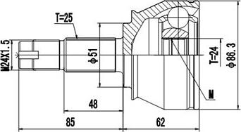 Dynamatrix DCV817028 - Jeu de joints, arbre de transmission cwaw.fr