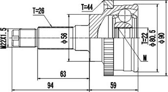 Dynamatrix DCV834006 - Jeu de joints, arbre de transmission cwaw.fr