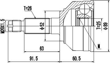 Dynamatrix DCV834001 - Jeu de joints, arbre de transmission cwaw.fr