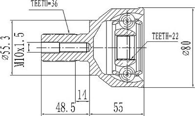 Dynamatrix DCV834015 - Jeu de joints, arbre de transmission cwaw.fr