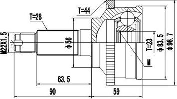 Dynamatrix DCV834013 - Jeu de joints, arbre de transmission cwaw.fr