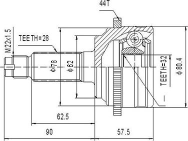 Dynamatrix DCV834084 - Jeu de joints, arbre de transmission cwaw.fr