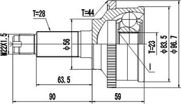 Dynamatrix DCV834021 - Jeu de joints, arbre de transmission cwaw.fr