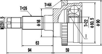 Dynamatrix DCV834022 - Jeu de joints, arbre de transmission cwaw.fr