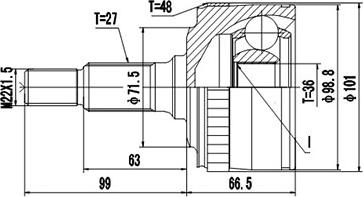 Dynamatrix DCV835002 - Jeu de joints, arbre de transmission cwaw.fr