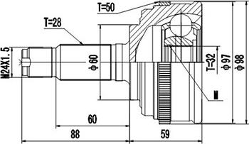 Dynamatrix DCV823014 - Jeu de joints, arbre de transmission cwaw.fr