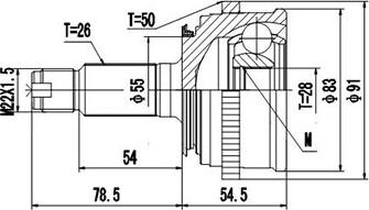 Dynamatrix DCV823024 - Jeu de joints, arbre de transmission cwaw.fr