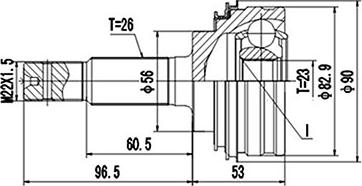 Dynamatrix DCV822001 - Jeu de joints, arbre de transmission cwaw.fr