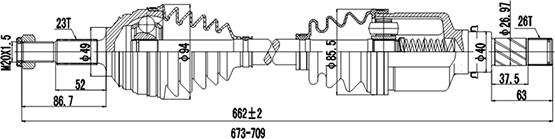 Dynamatrix DDS299070 - Arbre de transmission cwaw.fr