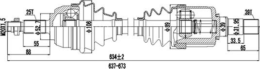 Dynamatrix DDS299201 - Arbre de transmission cwaw.fr