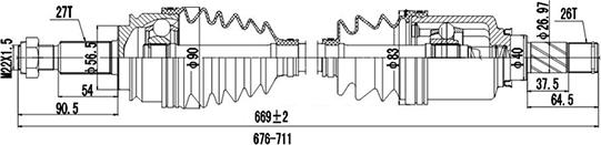 Dynamatrix DDS299228 - Arbre de transmission cwaw.fr