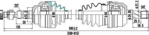 Dynamatrix DDS244044 - Arbre de transmission cwaw.fr