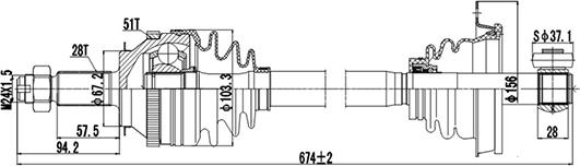 Dynamatrix DDS244005 - Arbre de transmission cwaw.fr