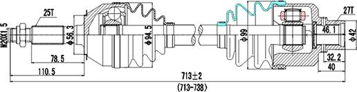 Dynamatrix DDS244006 - Arbre de transmission cwaw.fr