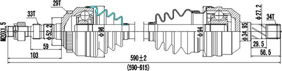 Dynamatrix DDS244038 - Arbre de transmission cwaw.fr