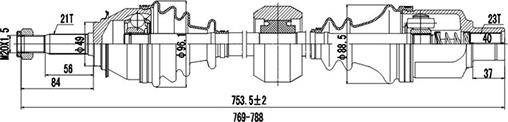 Dynamatrix DDS245085 - Arbre de transmission cwaw.fr