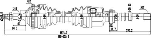 Dynamatrix DDS245035 - Arbre de transmission cwaw.fr