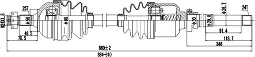 Dynamatrix DDS245070 - Arbre de transmission cwaw.fr