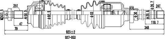 Dynamatrix DDS245104 - Arbre de transmission cwaw.fr