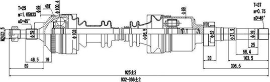 Dynamatrix DDS245108 - Arbre de transmission cwaw.fr