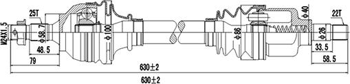 Dynamatrix DDS245119 - Arbre de transmission cwaw.fr