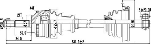 Dynamatrix DDS250401 - Arbre de transmission cwaw.fr