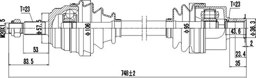 Dynamatrix DDS250046 - Arbre de transmission cwaw.fr