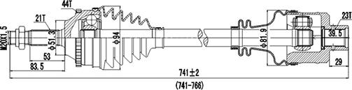 Dynamatrix DDS250054 - Arbre de transmission cwaw.fr