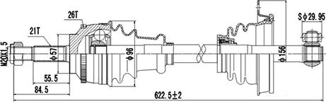 Dynamatrix DDS250004 - Arbre de transmission cwaw.fr