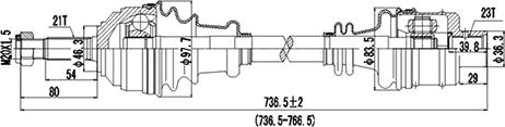 Dynamatrix DDS250002 - Arbre de transmission cwaw.fr