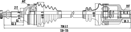 Dynamatrix DDS250038 - Arbre de transmission cwaw.fr