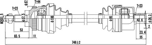 Dynamatrix DDS250199 - Arbre de transmission cwaw.fr