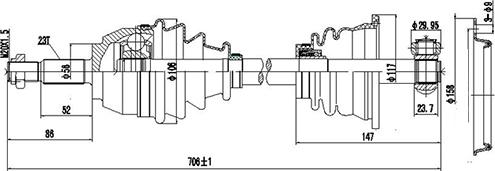 Dynamatrix DDS250197 - Arbre de transmission cwaw.fr