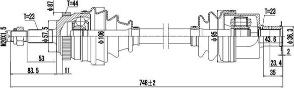 Dynamatrix DDS250134 - Arbre de transmission cwaw.fr