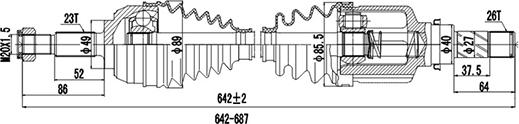 Dynamatrix DDS250353 - Arbre de transmission cwaw.fr