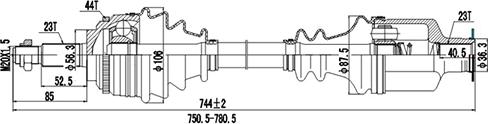 Dynamatrix DDS250325 - Arbre de transmission cwaw.fr