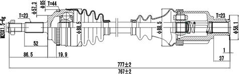 Dynamatrix DDS250323 - Arbre de transmission cwaw.fr