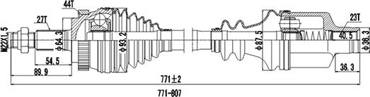 Dynamatrix DDS250211 - Arbre de transmission cwaw.fr