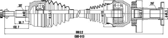 Dynamatrix DDS261140 - Arbre de transmission cwaw.fr